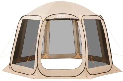 VEVOR Pop up Screen House Tent, 12 x 11 ft, 10-12 Person Screen Gazebo - Image 4