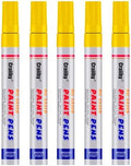 Yellow Paint Markers, 5 Pack Oil-Based Waterproof Quick Dry Permanent Paint Pen by Craiiby