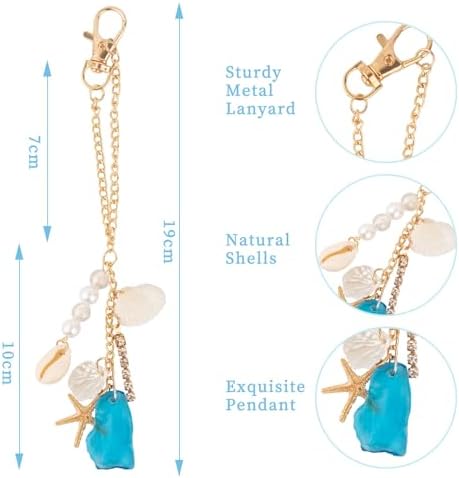 Car Mirror Hanging Accessories – Sea Shells & Sea Glass Pendant - Image 2