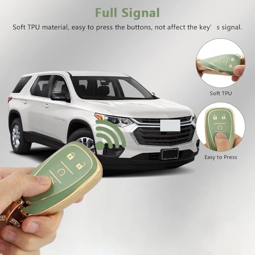 PIFOOG Key Fob Cover for Chevy 5 Buttons Keys Shell Case TPU Bling Car Keychain - Image 5