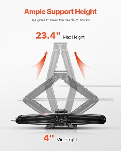 VEVOR 9000 lbs RV Scissor Jacks, 4-23.4 in RV Stabilizer Leveling Scissor Jacks - Image 3