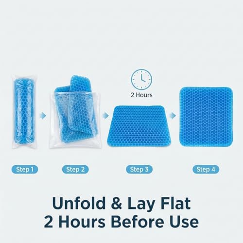 QWORK Gel Seat Cushion, Gel Cushion, Cool & Breathable & Non-Slip - Image 3