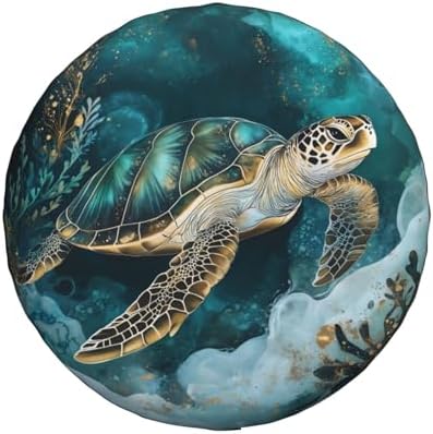 Spare Tire Cover for RV Camper, Marble Sea Turtle Nautical Coastal Tire Cover by Unknown