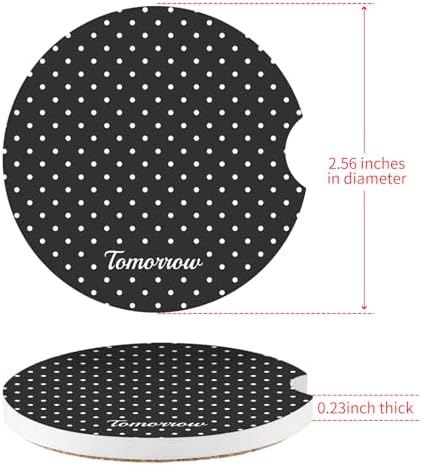 Cute Fashion Polka Dot Car Coasters 2 Pack - Image 6