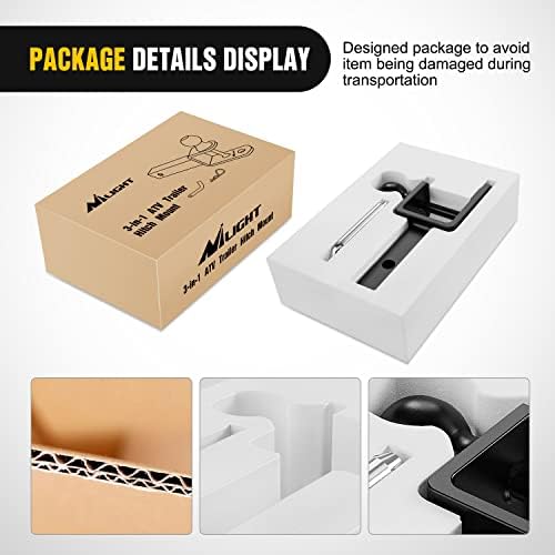 Nilight ATV UTV Trailer Hitch 3-in-1 Fits 1-1/4" Receiver - Image 6