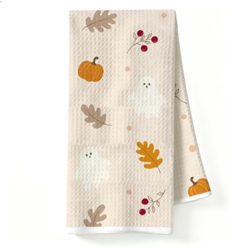 Cute Ghost Fall Kitchen Towel, Halloween Season Hand Towel by Unknown