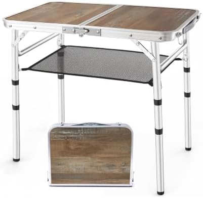 YihuiKo Small Folding Table, Adjustable Height Portable Picnic Table by YihuiKo