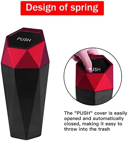 JUSTTOP Car Trash Can with Lid, Diamond Design Small Automatic Portable Trash - Image 5