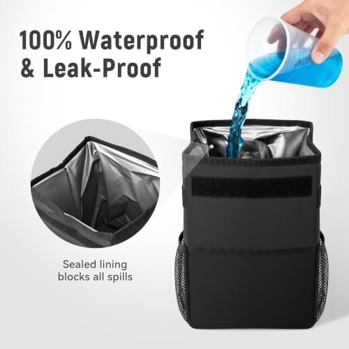 Car Trash Can with Lid, Hanging Waterproof Leak-Proof Car Garbage Can - Image 3