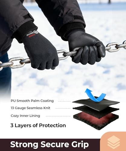 KAYGO Winter Work Gloves Thermal Insulated, PU Coated, 12 Pairs - Image 2