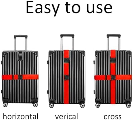 4 Pack Red Luggage Straps, Adjustable Travel Belt - Image 6