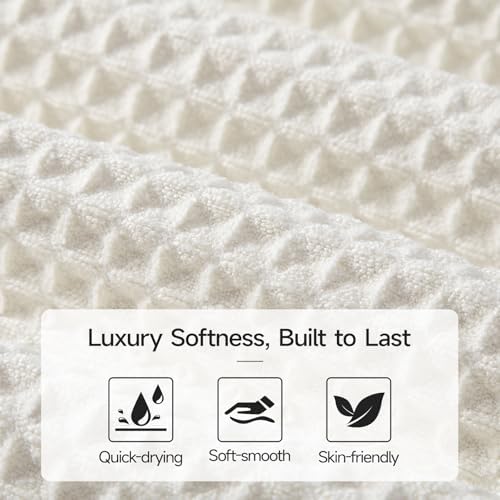 REDKISS Soft 8 Piece Waffle Towel Set, Microfiber, Lighter Weight, Quick Dry - Image 3