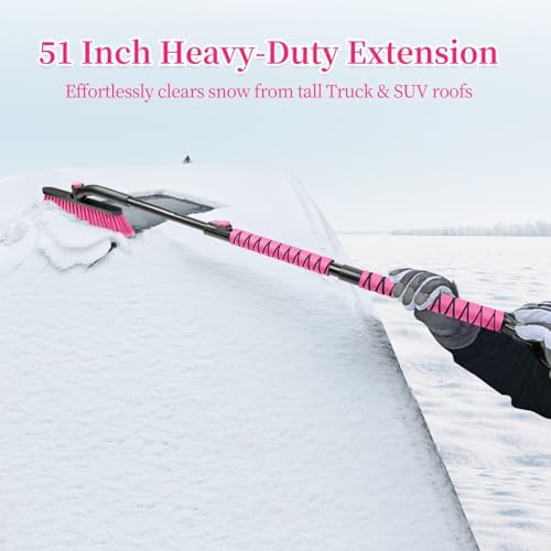HEEYA 51 Inch Long Scraper Snow Brush - Image 2