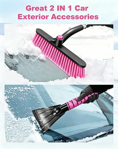 33‘’ Pink Car Snow Brush and Ice Scraper - Image 2