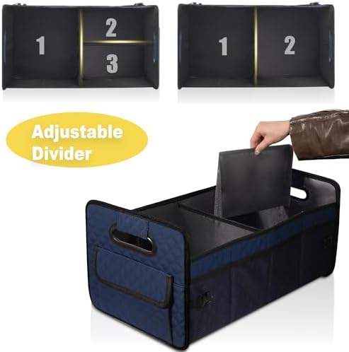 Car Trunk Organizer for SUV, Collapsible Car Storage Organizer Dark Blue - Image 6