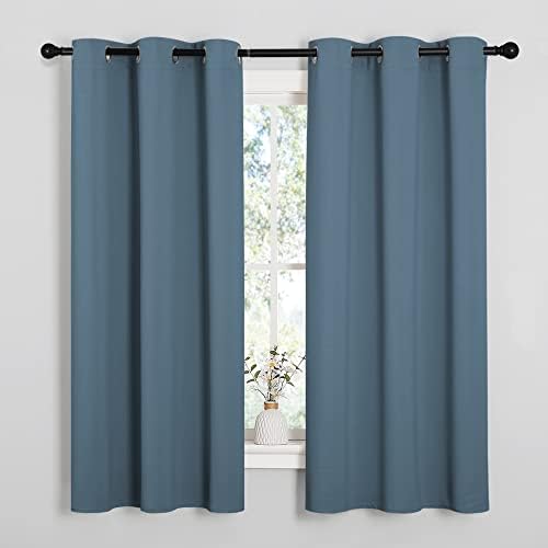 NICETOWN Smoky Blue Blackout Curtains 40 inches Length by NICETOWN