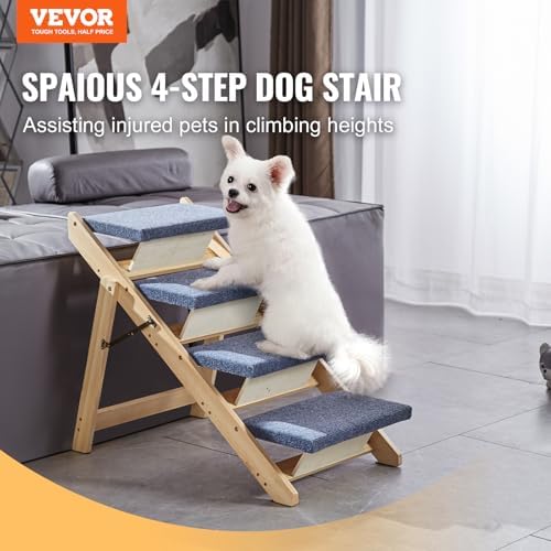 SKYSHALO Wooden Pet Steps and Ramp Combo, 2-in-1 Design, Foldable Access - Image 2