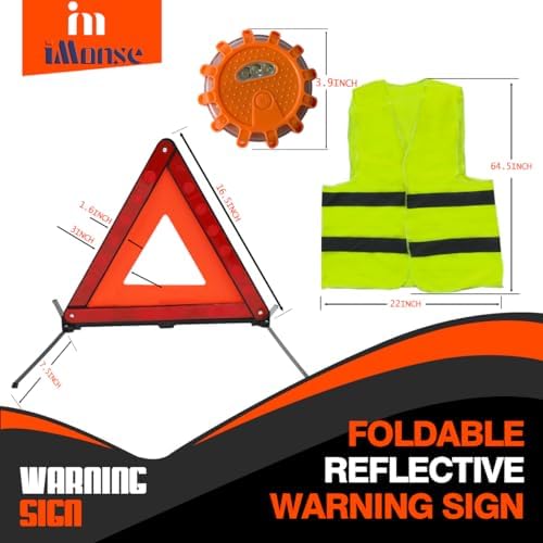 Emergency Roadside Reflective Triangles Warning Safety Kit - Image 5