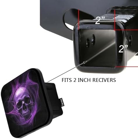 Swono Purple Skull Rubber Hitch Covers Halloween Sugar Skull Smoke Black - Image 3