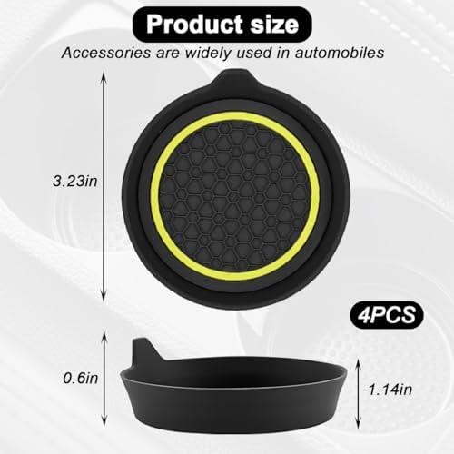 HZEL 4PCS 2.75 Inch PVC Car Cup Holder Coasters - Image 2