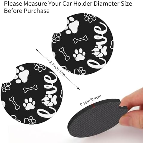 Dog Paw Print Steering Wheel Cover pet 15 Inch +2 Car Coasters - Image 4