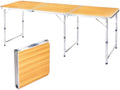 6.0 Ft Folding Portable Camping Table Yellow by Unknown