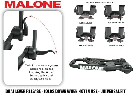 Malone Foldaway-J™ Kayak Rack Carrier, Universal Fit, Tool Free Install - Image 5
