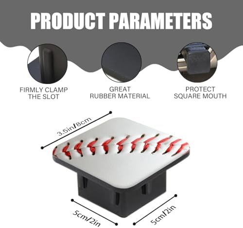 Trailer Hitch Cover, Baseball Stitches Hitch Cover Rubber Towing Hitch Plug - Image 3