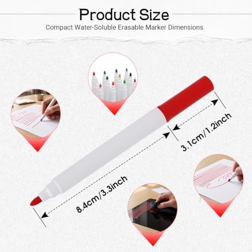 12 PCS White Liquid Chalk Markers, Fine Tip Neon Erasable Pens - Image 2