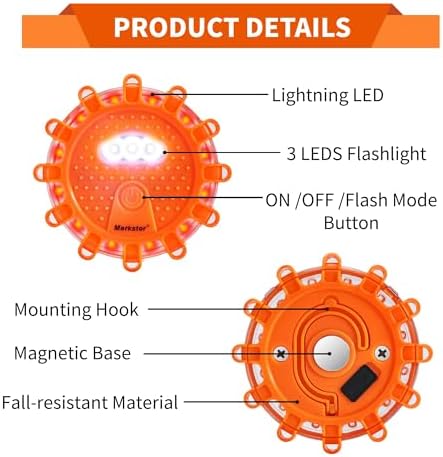 4 Pack LED Road Flares, Beacons - Image 4