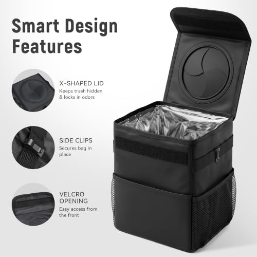 Car Trash Can with Lid, Hanging Waterproof Leak-Proof Car Garbage Can - Image 4