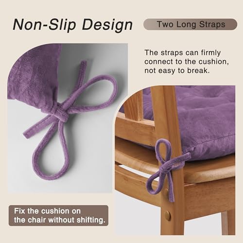 OVOV 1 Pack Chair Cushions for Dining Chairs 15.5"x15.5" Purple - Image 3