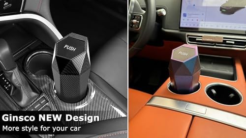 Ginsco Car Trash Can with Lid, 2 Pack Mini Car Trash Can Cup Holder, Cars - Image 6