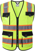 JKSafety Safety Vest for Men Women Hi Vis Reflective Vest JK220 Yellow 5XL by JKSafety