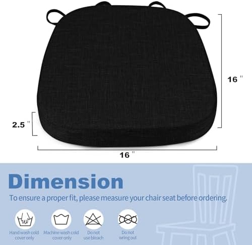 BUYUE Thickened 2.5" Dining Chair Cushions Set of 6, U-Shape High Density Foam - Image 3