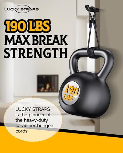 48'' Real Heavy Duty Carabiner Bungee Cords Outdoor - Image 2
