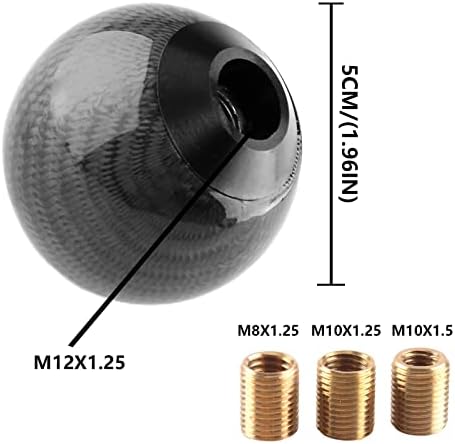 Round Ball Shift Knob 5 6 Speed Carbon Fiber Gear Shifter Knob - Image 2
