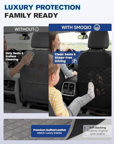 Seat Back Protectors for Kids, Car Kick Mats for Front Seats - Image 2