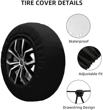Colorful Flower Spare Tire Cover Waterproof Wheel Cover 16 Inch Universal Fit - Image 5