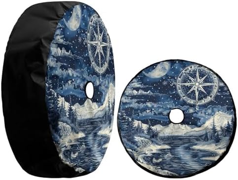 Delerain Retro Sea Sky Compass Spare Tire Cover - Image 3