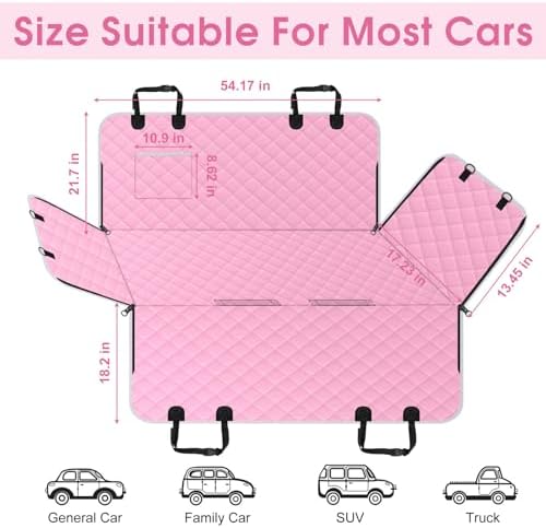Waterproof Dog Car Seat Cover for Back Seat, Pet Hammock-S - Image 2
