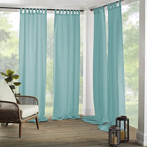 Matine Solid Tab Top Indoor/Outdoor Window Curtain, Mineral - Image 2