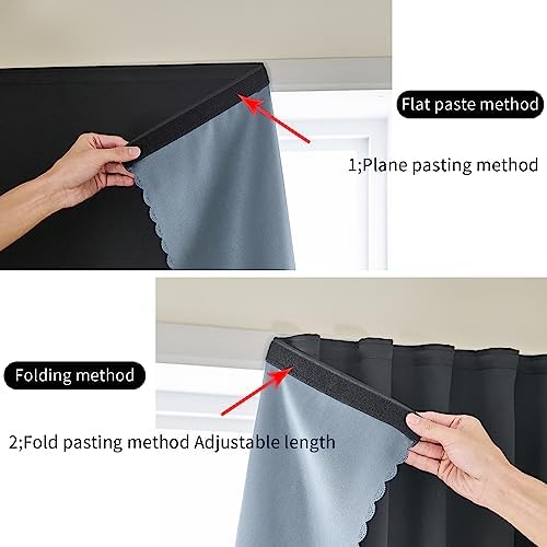 AJAZZ 100% Window Blinds Blackout Portable Blackout Curtains Adhesive Curtains - Image 5