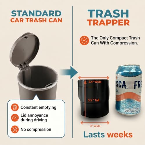 Trash Trapper Car Trash Can Cup Holder | Extra Small Car Trash Can - Image 5