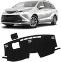 KUST Black Dash Cover for Toyota Sienna 2021-2024 2025 2026 Non-Slip Dashboard by KUST