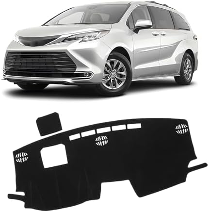 KUST Black Dash Cover for Toyota Sienna 2021-2024 2025 2026 Non-Slip Dashboard by KUST