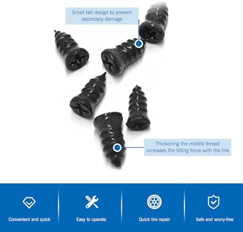 101 PCS Tire Repair Rubber Nail, 3 Size Vacuum Tire Repair Kits Spiral Rubber - Image 4
