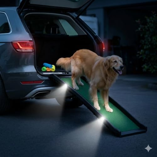 Dog Ramp for Car & SUV with Poly Grass Non-Slip Surface – Lightweight & - Image 2