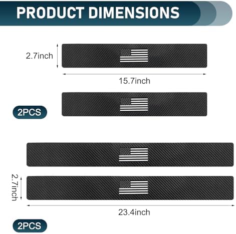 4 PCS Car Door Sill Protector, Carbon Fiber American Flag Threshold Guard Strip - Image 2