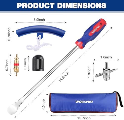 WORKPRO 14.5” Tire Spoons Set, 23-Piece Steel Tire Removal Tool Set - Image 7